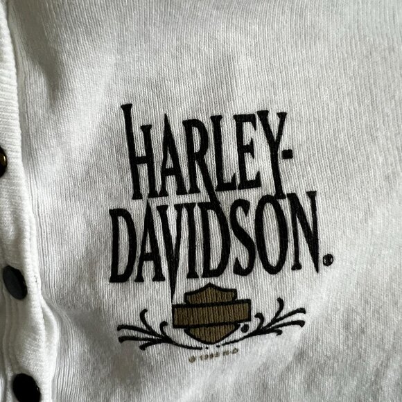 Harley-Davidson 2 White V-Neck Shirt Graphic XL Womens - Picture 10 of 13